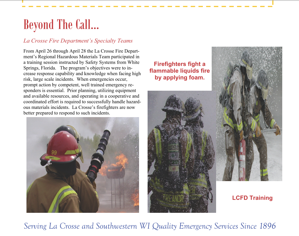La Crosse firefighters covered in foam